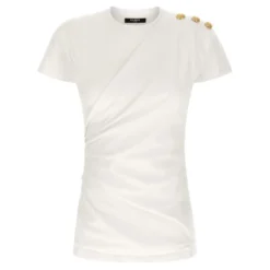 Draperet T-shirt med knapper
