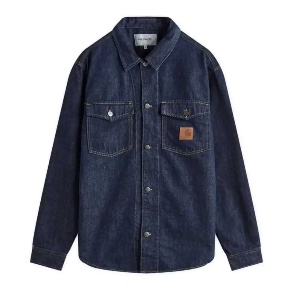 Dyb Blå Denim Skjortejakke