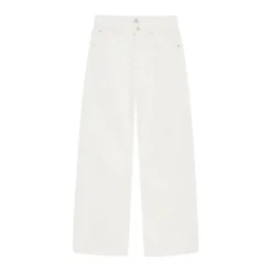 Ecru Klassiske Jeans med Knapper foran