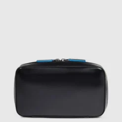 Electronic cord pouch in leather with mouse pocket
