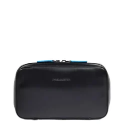 Electronic cord pouch in leather with mouse pocket