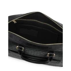 Elegant præget læder computertaske