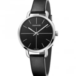 Elegant Quartz Ur med Sort Urskive og Læderrem
