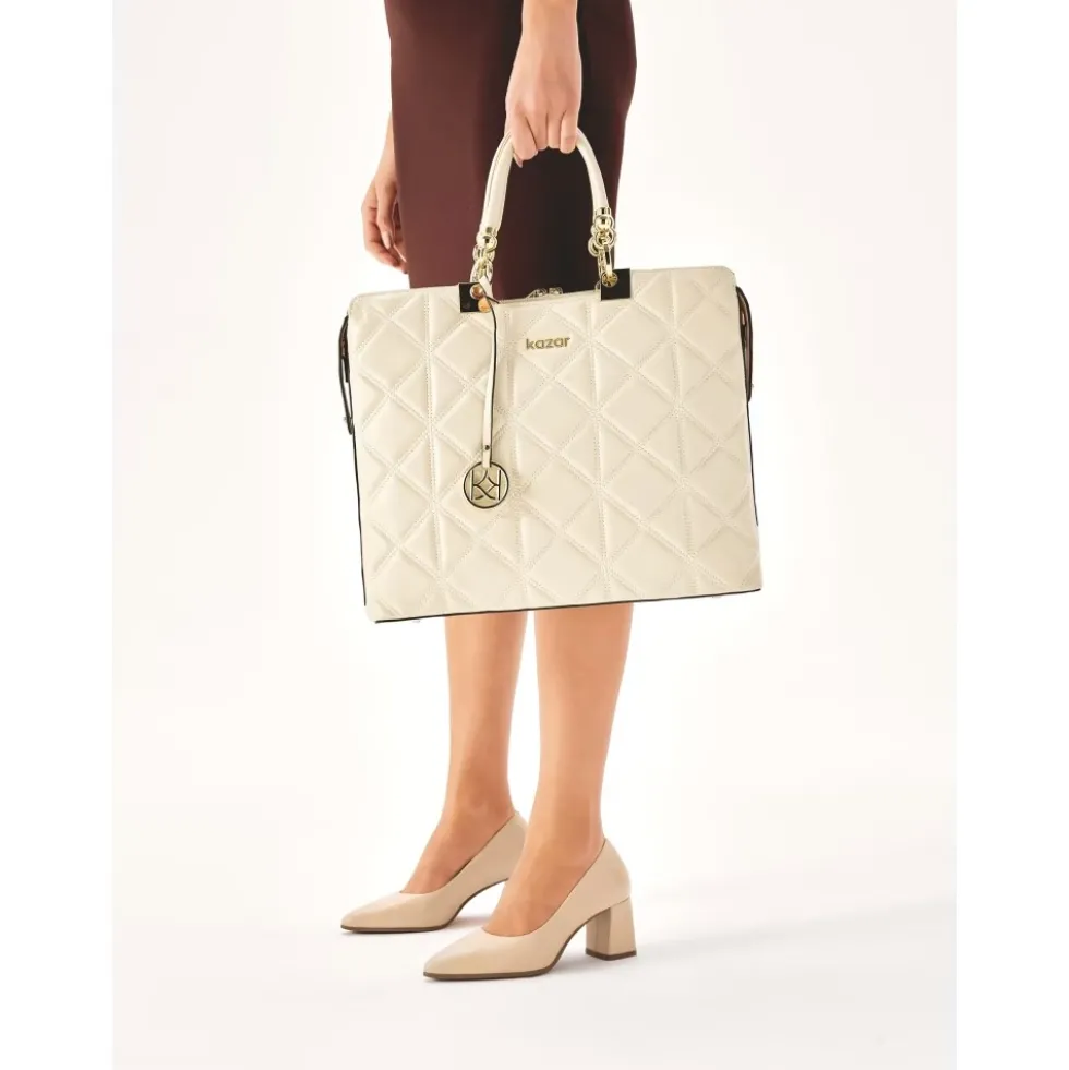 Elegant quiltet lædertaske
