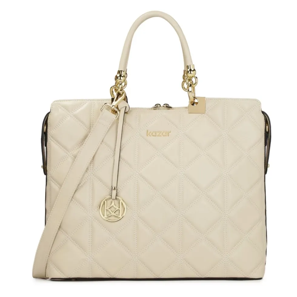 Elegant quiltet lædertaske