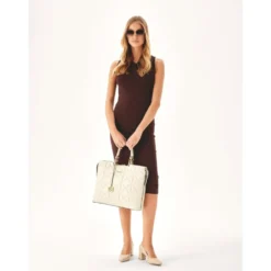 Elegant quiltet lædertaske