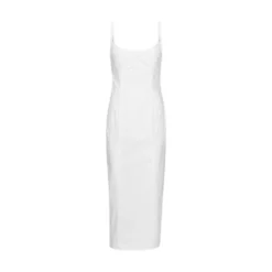 Elegant Ruched Cup Midi Kjole