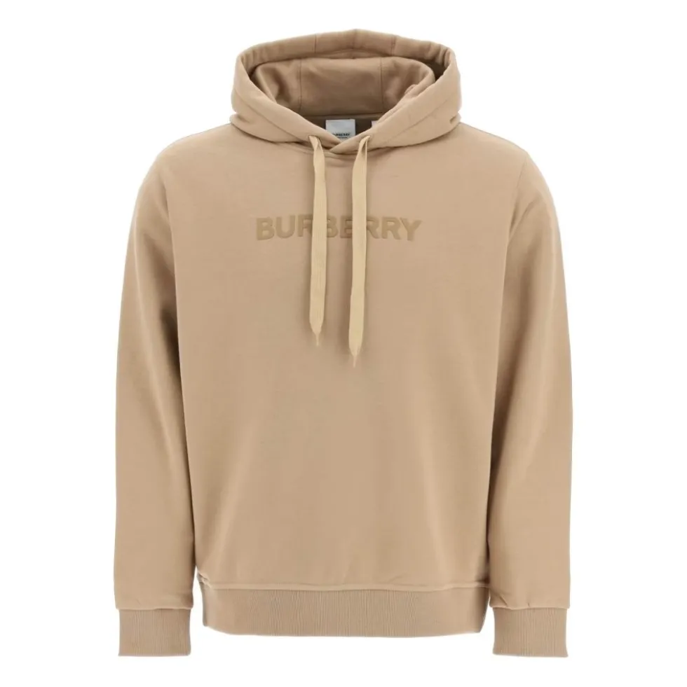 Embossed Logo Cotton Hoodie