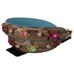 Exotic Leather Crystals Skulderrem