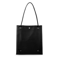 Flad Crossbody Taske Sort Læder