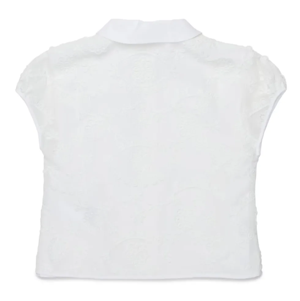 Floral Appliqué Four-Pockets Shirt
