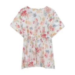 Floral-print Kjole med bindebånd i taljen