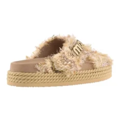 Fringed Crossover-Strap Sandal