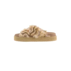 Fringed Crossover-Strap Sandal
