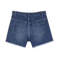 Frynse-kantede denimshorts