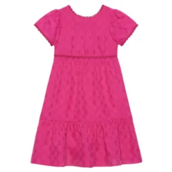 Fuchsia Star Broderet Kjole