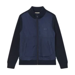 Fuld Zip Nylon og Uldblanding Sweater