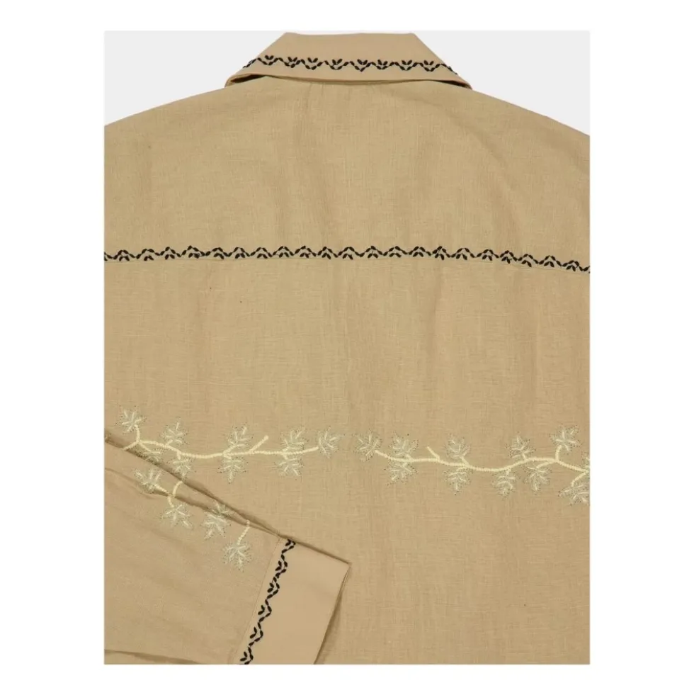 Gevrey Broderet Hamp Skjorte
