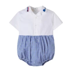 Gingham Cotton One-Piece