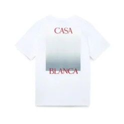Gradient Square Printed White T-shirt