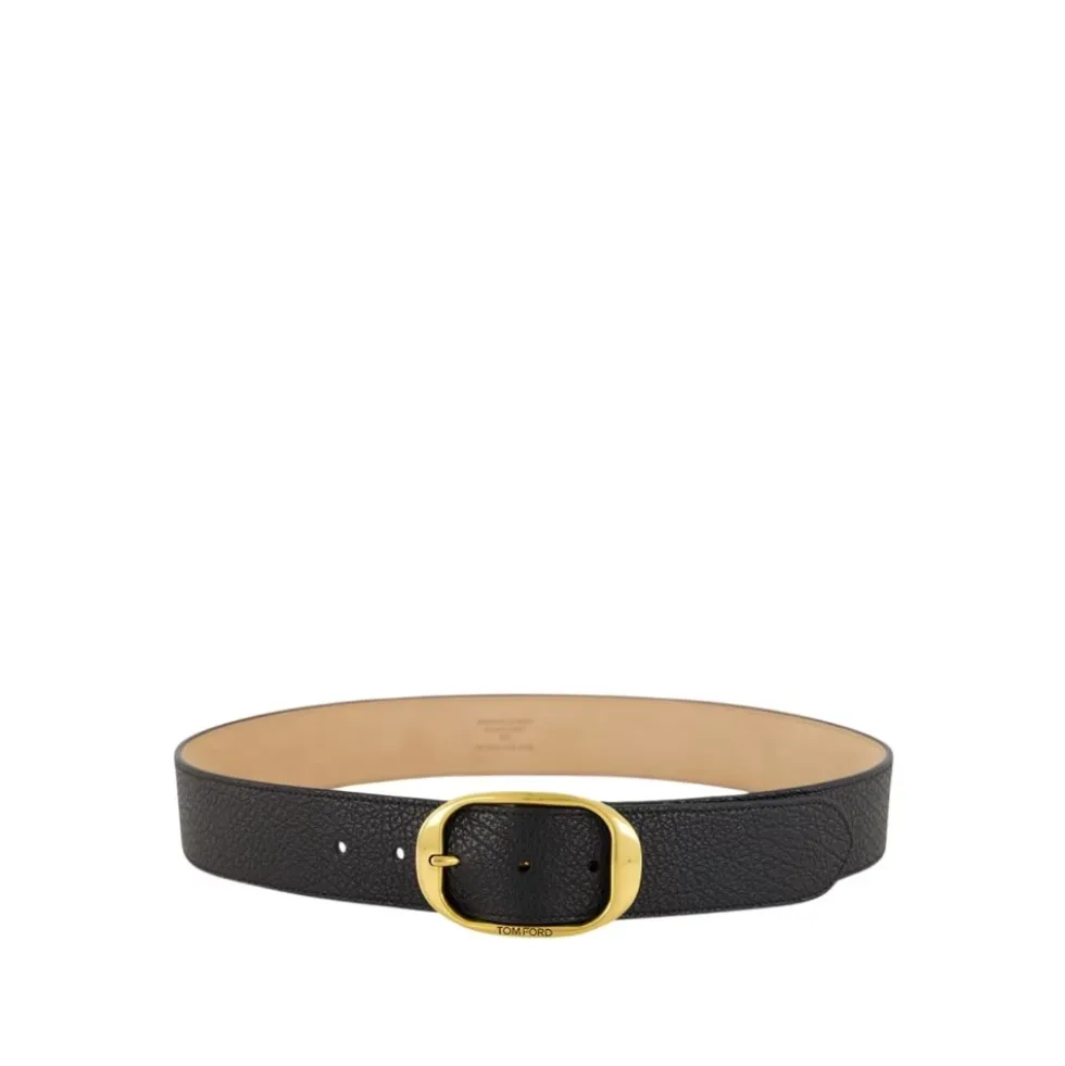 Grain Leather Oval Belt