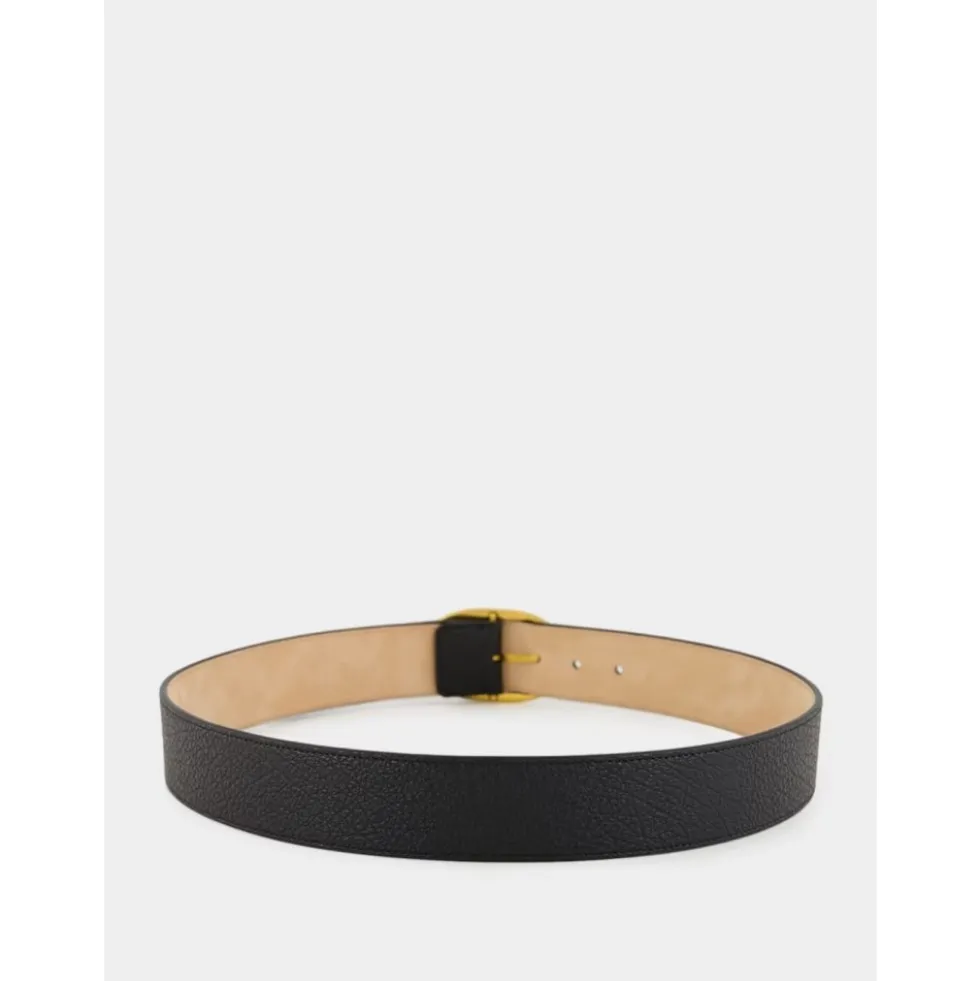 Grain Leather Oval Belt