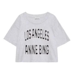 Grå Cropped T-shirt med Cool Print