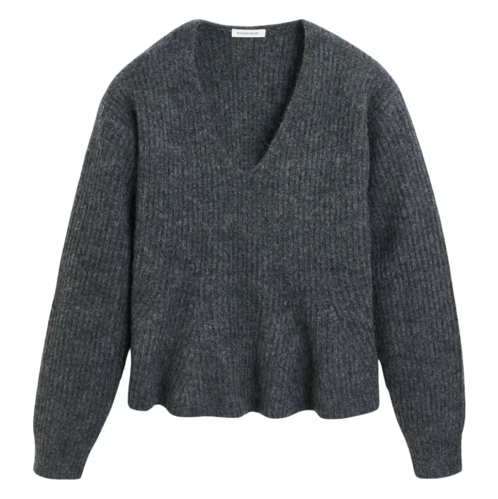 Grå Melange Mohair Pullover