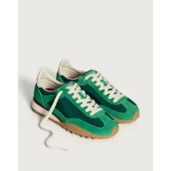 Grøn Sneaker med Hvidt Detalje