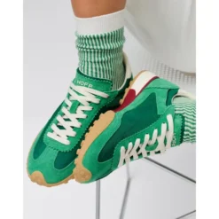 Grøn Sneaker med Hvidt Detalje