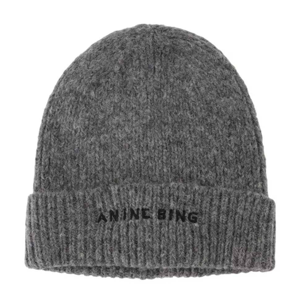 Grå Uld Beanie med Alpaca
