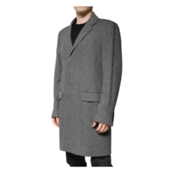 Grå Uld Trenchcoat med Peak Revers