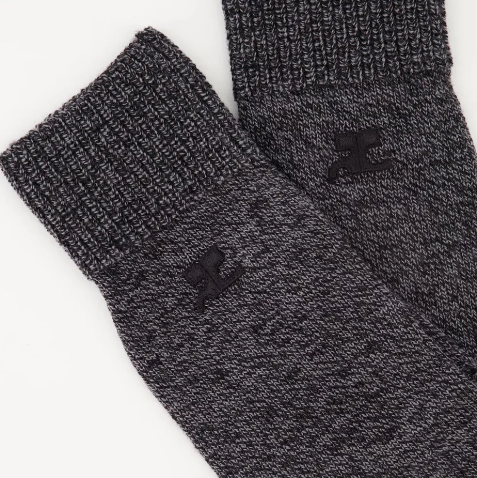 Grå Uld Unisex Fingerløse Handsker