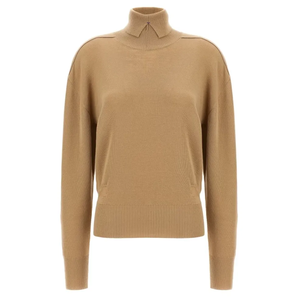 Højhalset uldsweater