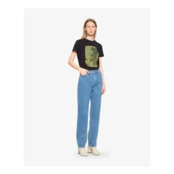 Højtaljede bomuldsjeans