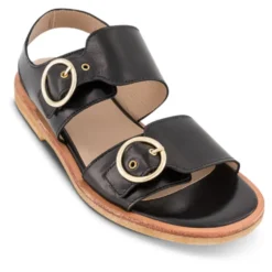 Håndlavet sandal med guldfarvede spænder
