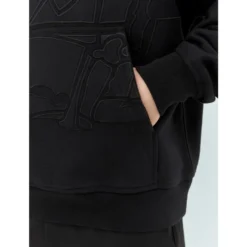 Hoodie med logoapplikation