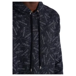 Hættetrøje med allover label print