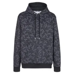 Hættetrøje med allover label print