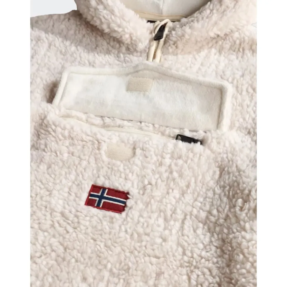 Hættetrøje med halv lynlås