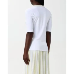 Hvid Beaded Neckline Half Sleeve Top