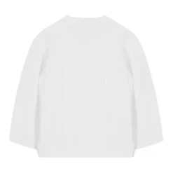 Hvid Bomuld Cardigan Sweater Button-Front