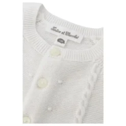 Hvid Bomuld Cardigan Sweater Button-Front