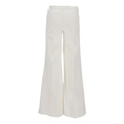Hvid Corduroy Jeans med Fem Lommer