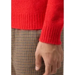 Hvid Crew Neck Sweater med Logo