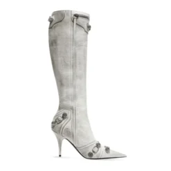 Hvide Cagole Point-Toe Stiletto Støvler