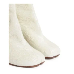Hvide Pearl Ruskind Laser-Cut Støvler