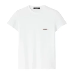Hvid kortærmet T-shirt til kvinder