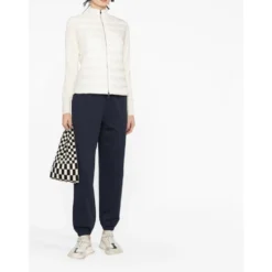 Hvid Polstret Sweater med Logo Patch