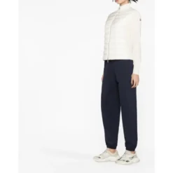 Hvid Polstret Sweater med Logo Patch
